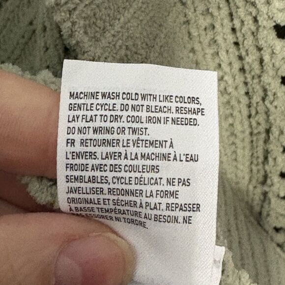 AMERICAN EAGLE Slouchy Chenille Cardigan Sweater XXL Cozy Oversized Sage Green - Picture 10 of 11